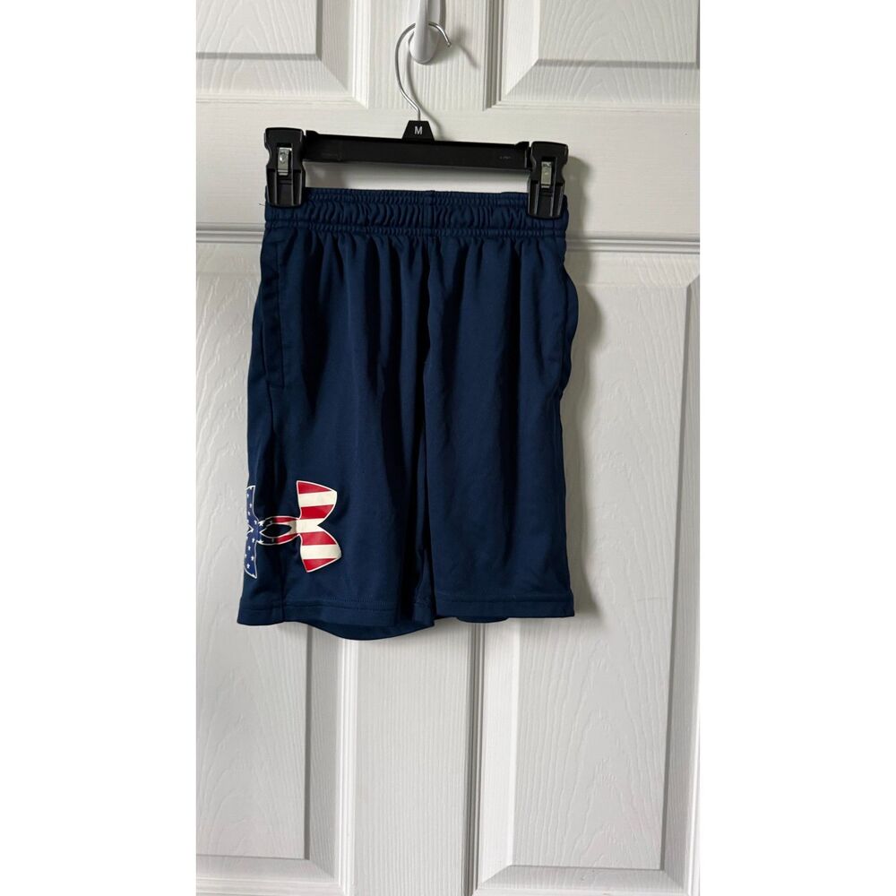 Boys Navy Under Armour Shorts XS